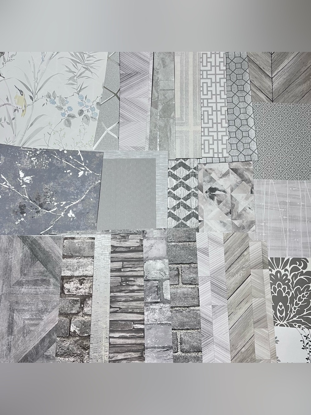 26 Assorted Grey Designer Scrapbooking Wallpaper Sheets Arts & Crafts Journals